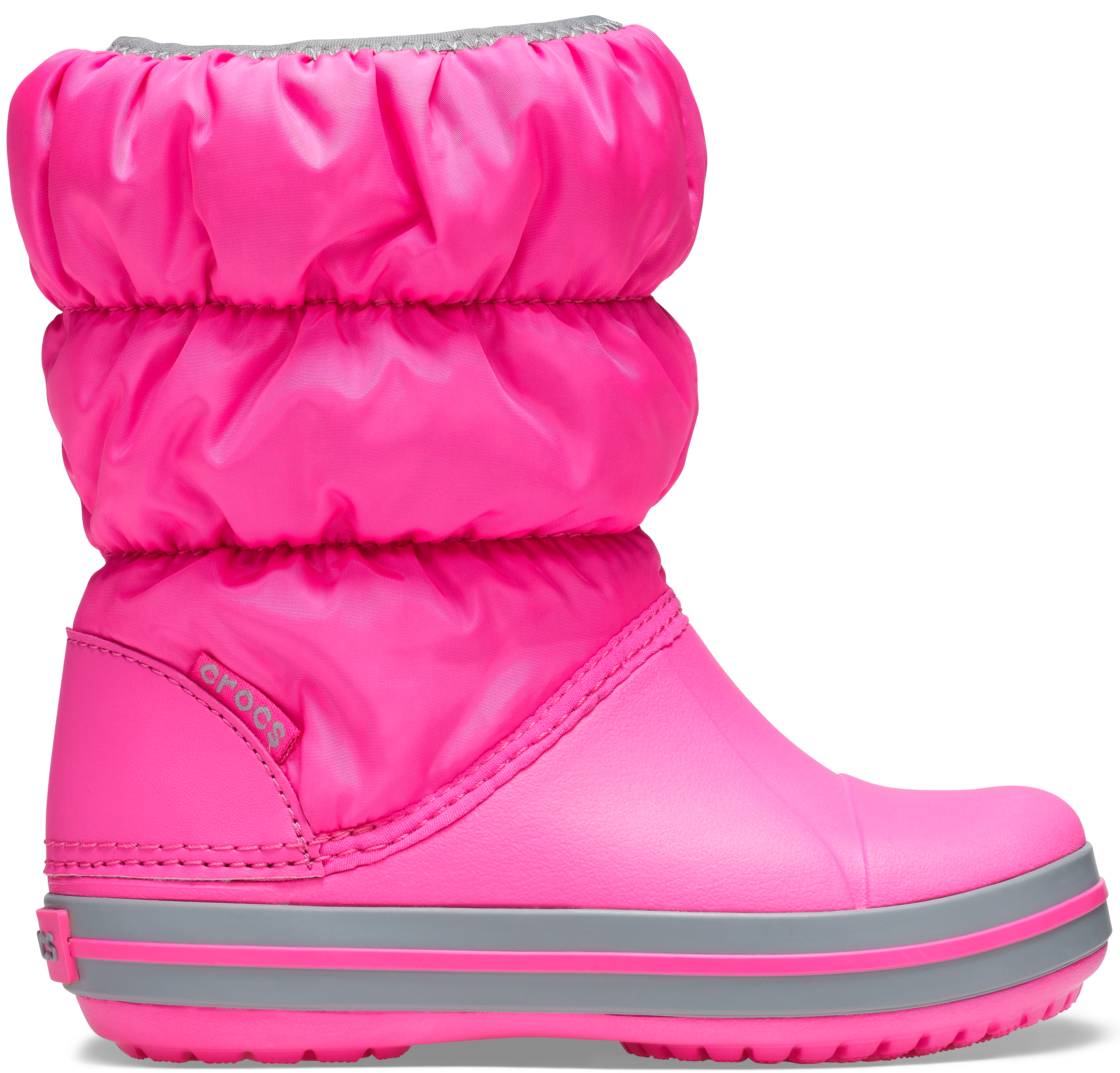 Crocs | Kids | Winter Puff Boot | Boots | Electric Pink / Light Grey | J3