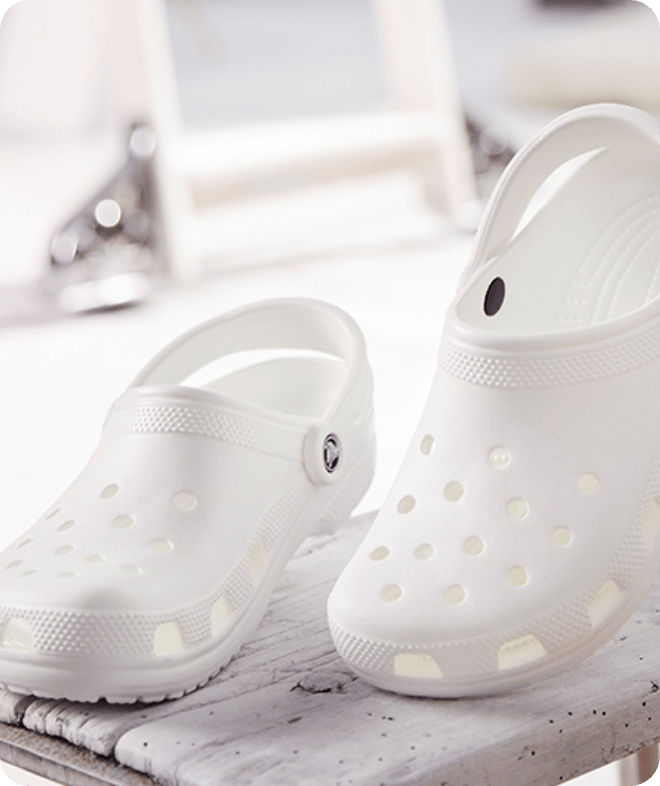 White Crocs Clogs with a very clean look