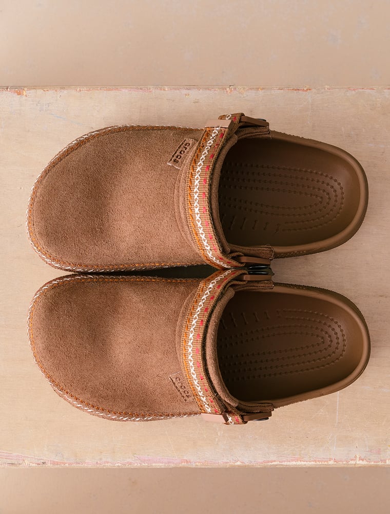 Top down of Crocs vegan suede clog