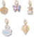 Gold Dainty Feminie Shoe Charm 5 Pack