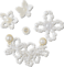 White Pearl Beaded 5 Pack