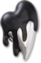 Silver and Black Enamel Heart