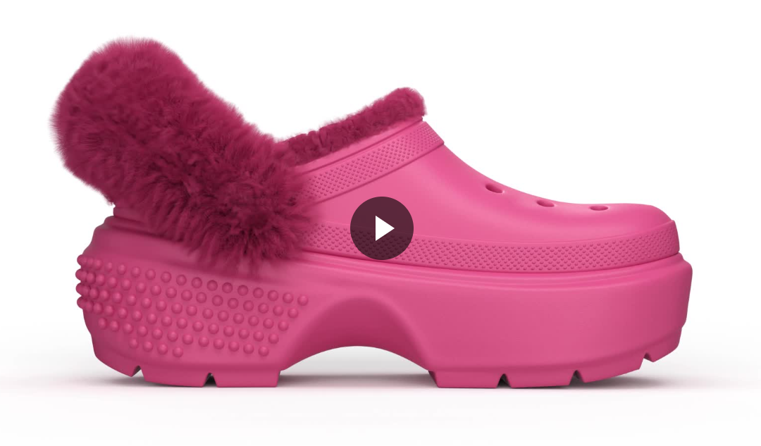 Fuzzy 2024 crocs pink