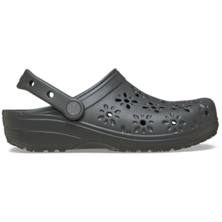 Black Sand Classic Floral Cut-Out Clog - Side - Crocs