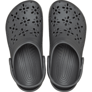 Black Sand Classic Floral Cut-Out Clog - Top - Crocs