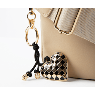 Heart Plaid Favorite Icons Bag Charm HrtPld - Custom Angle - Jibbitz