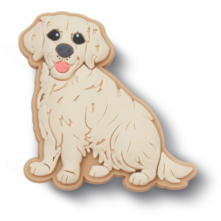 b'Golden Retriever Puppy Jibbitz Shoe Charm Crocs'