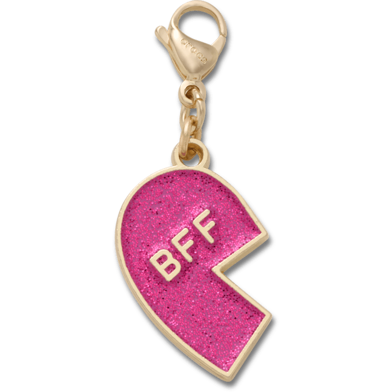 Pink Glitter BFF Charm Left Jibbitz Shoe Charm Crocs