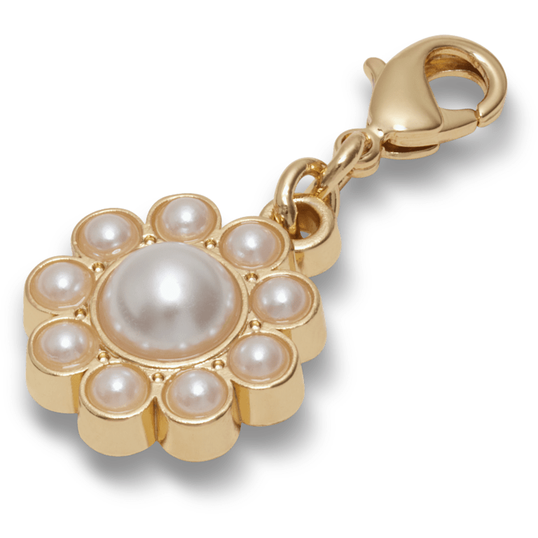 Pearl Center Floral Charm