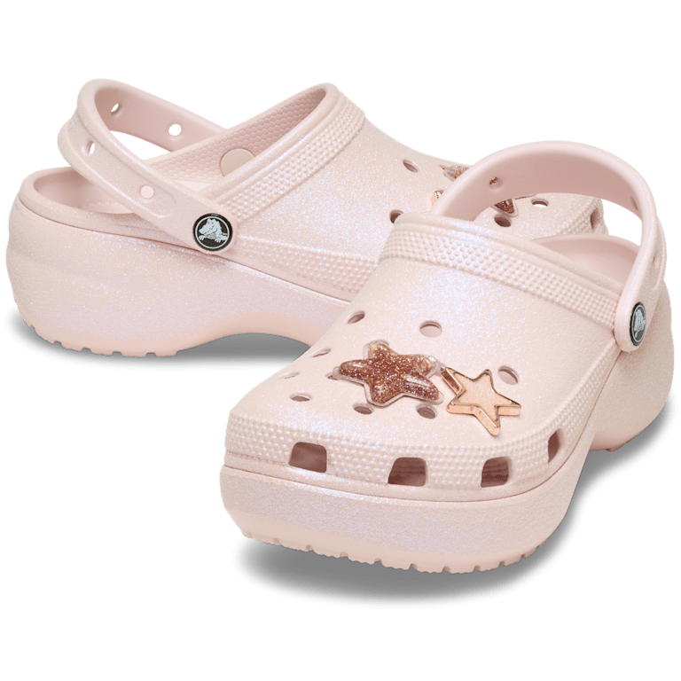 Classic Platform Iridescent Glitter Embellished Clog