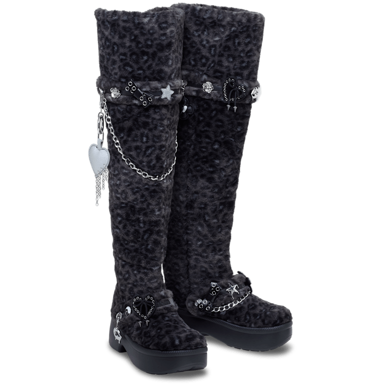 Classic Unfurgettable Leopard Knee High Boot Crocs