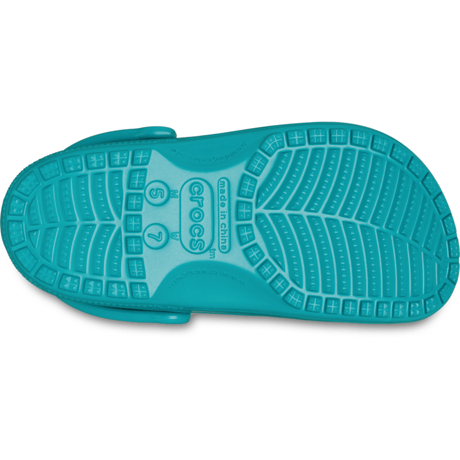 Turbo Teal Classic Clog - Ansicht von unten - Crocs