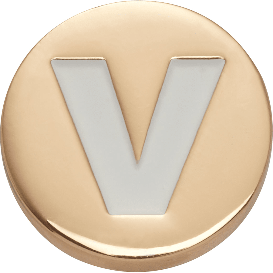 Gold Letter V - charm view - Jibbitz Charms