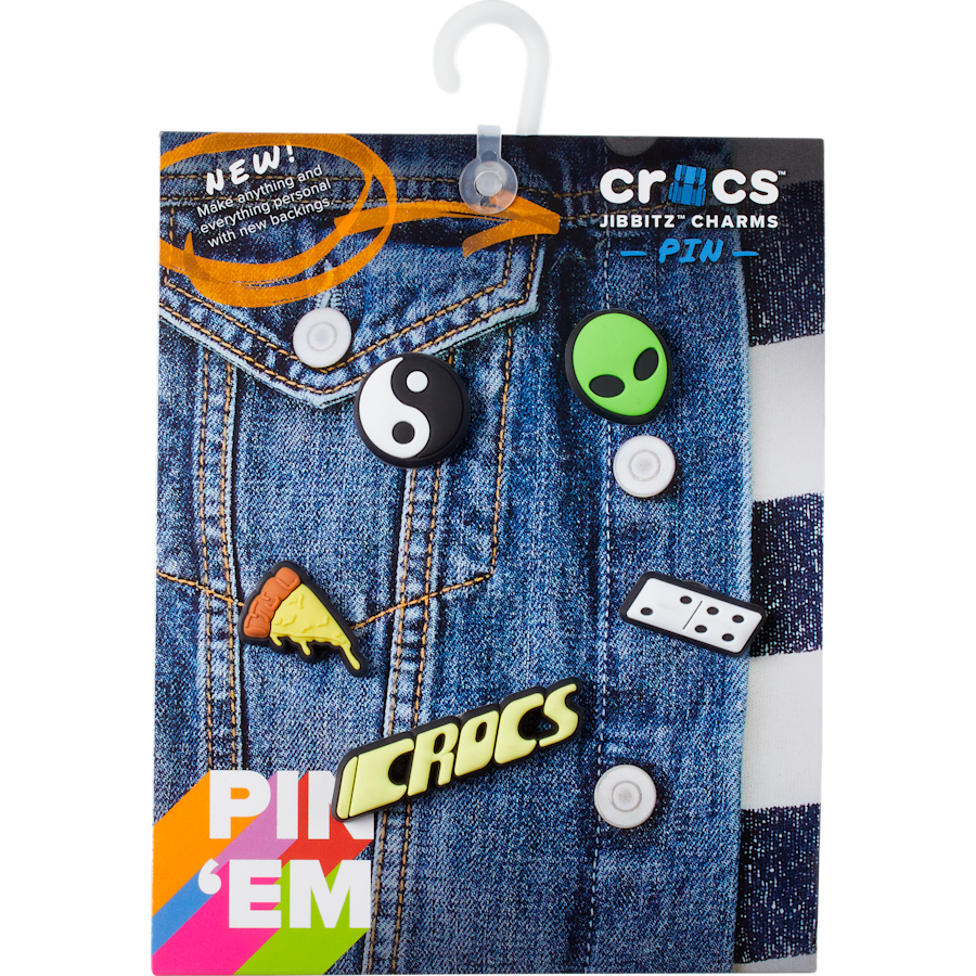  Crocs Dude Pin Backer 5 Pack - charm view - Jibbitz