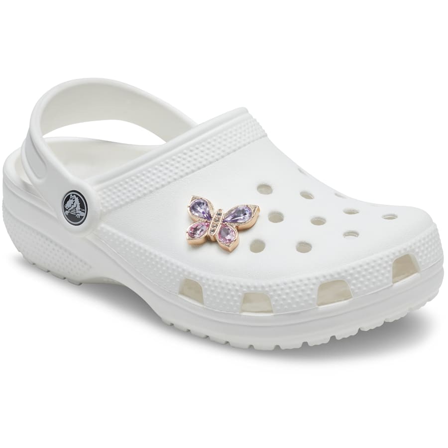  Gold Butterfly with Gem - charms on shoes - Jibbitz