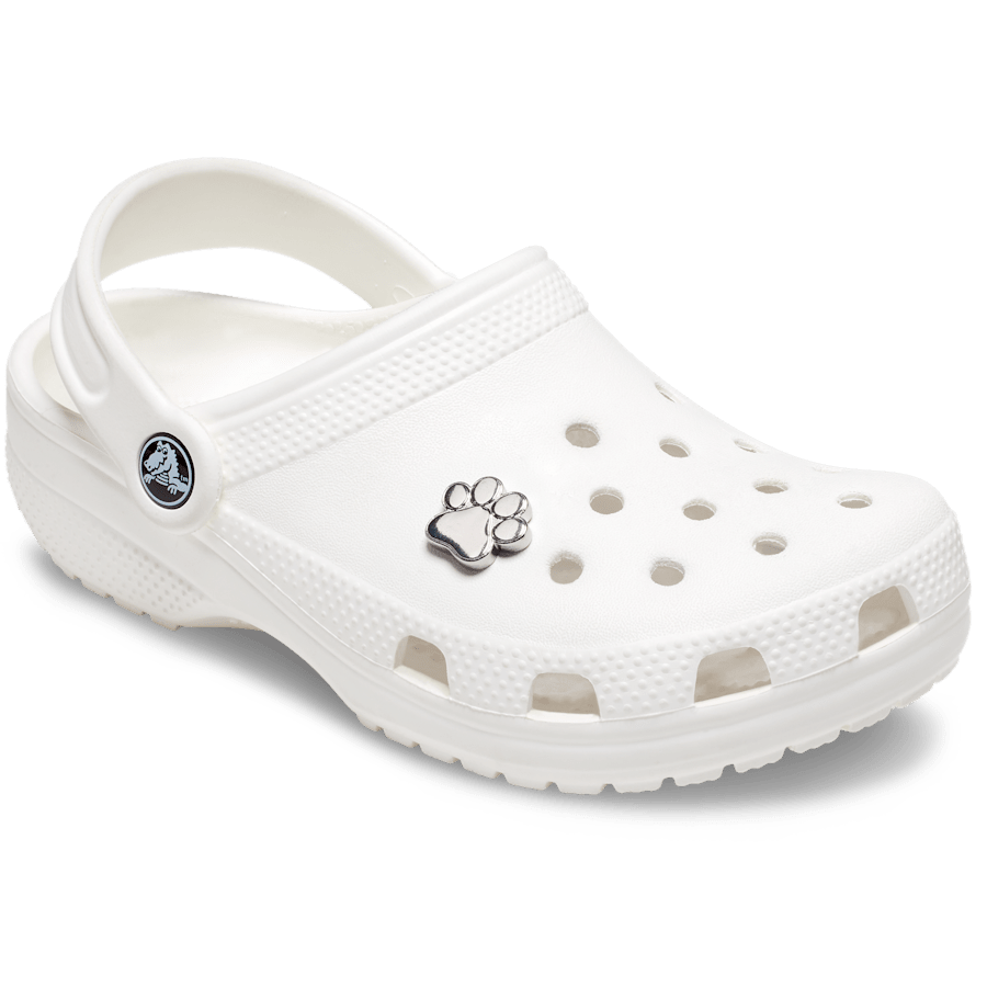 Silver Paw Print - angle personnalisé - Jibbitz Charms