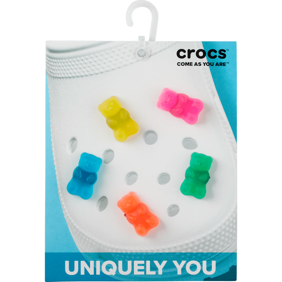 Ensemble de 5 breloques Ours en bonbon - accessoires sur la carte du colis - Jibbitz Charms