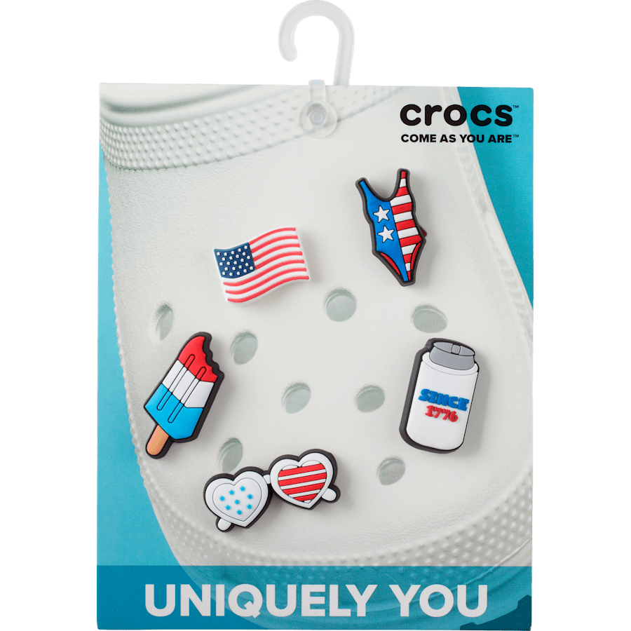  USA 5 Pack - charms on packing card - Jibbitz