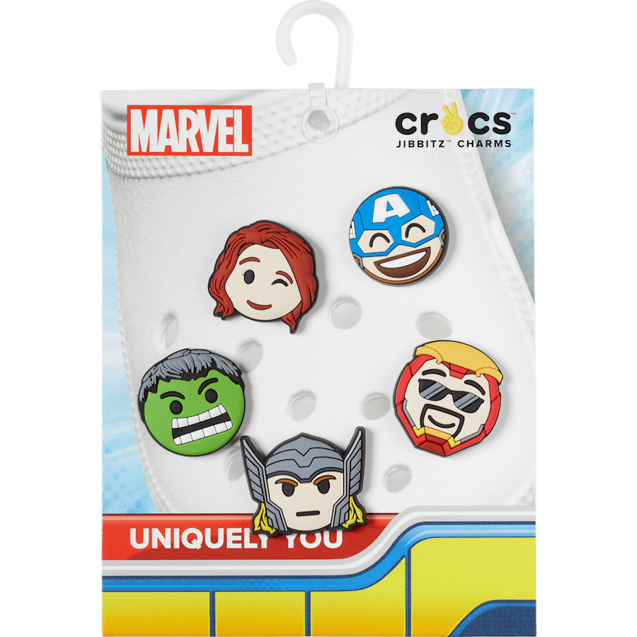 Avengers Emojis 5 Pack - charms on packing card - Jibbitz