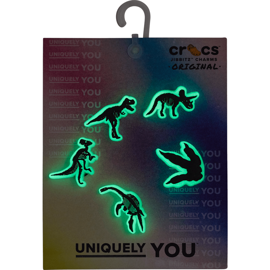  Glow In The Dark Dino 5 Pack - Custom Angle - Jibbitz