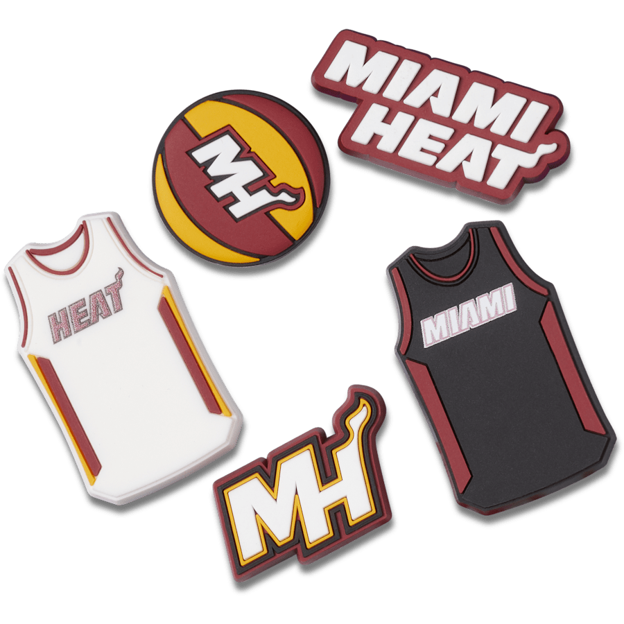 Ensemble de 5 breloques des Heat de Miami de la NBA - vue accessoire - Jibbitz Charms