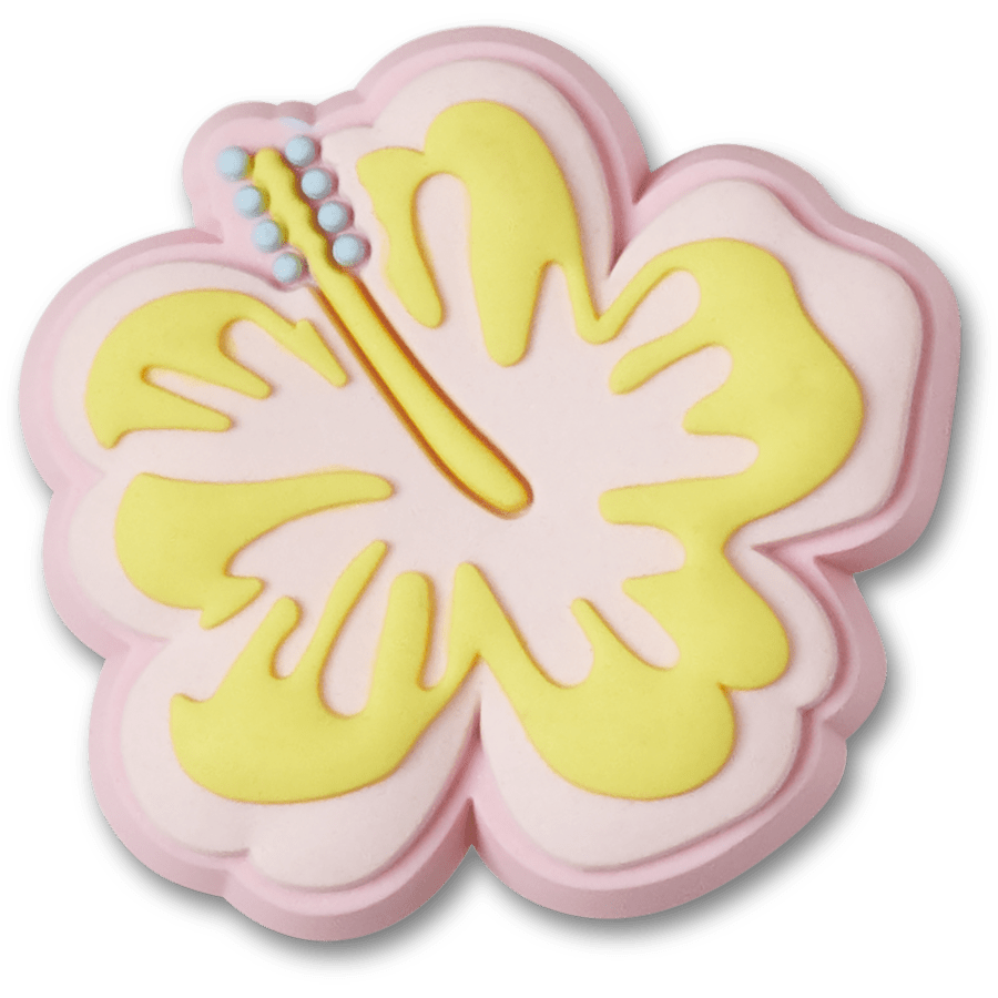  Pink And Yellow Hibiscus - charm view - Jibbitz