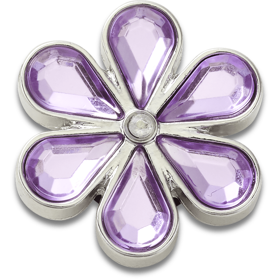  Purple Blinged Out Daisy - charm view - Jibbitz