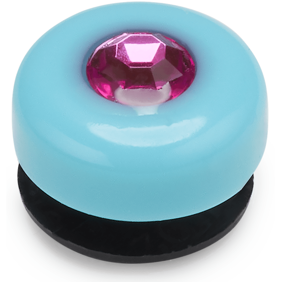  Teal Circle Gem - charms on shoes - Jibbitz