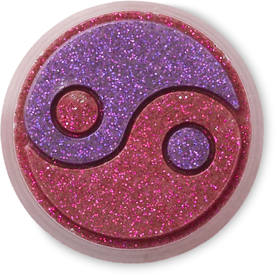  Glitter Pink Yin Yang - charm view - Jibbitz