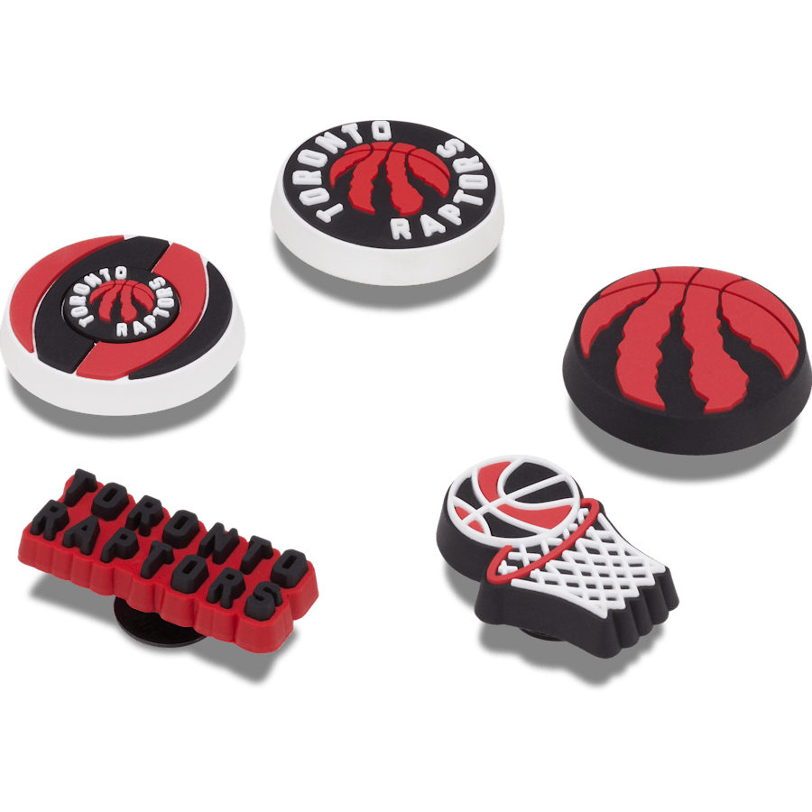 Ensemble de 5 breloques des Raptors de Toronto de la NBA - Angle personnalisé - Jibbitz Charms