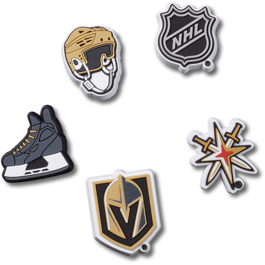 Ensemble de 5 breloques des Golden Knights de Vegas de la NHL® - vue accessoire - Jibbitz Charms
