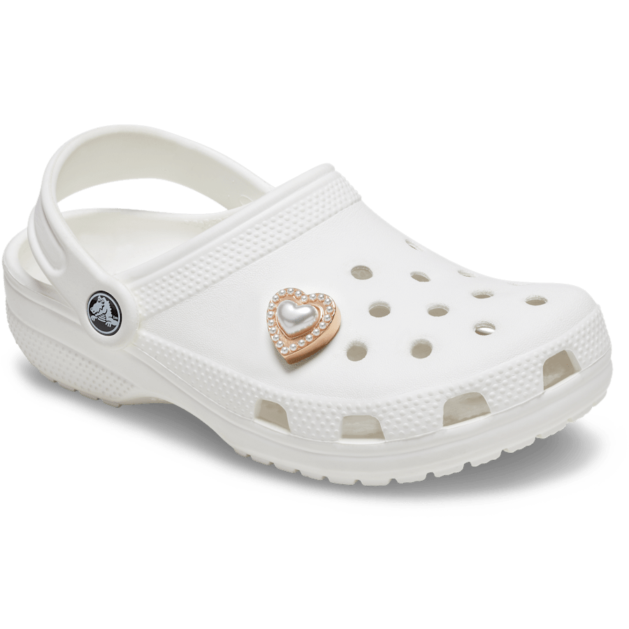 Cœur perlé doré - charm-on-shoes - Jibbitz Charms