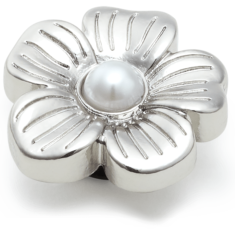  Silver Monochrome Daisy 2 - charms on shoes - Jibbitz