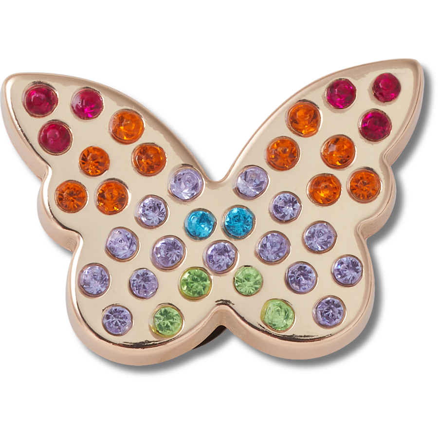 Gold Rainbow Encrstd Butterfly - charm view - Jibbitz Charms
