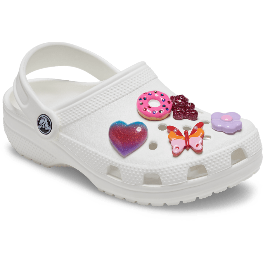 Ensemble de 5 breloques amusantes mauves et roses - charm-on-shoes - Jibbitz Charms