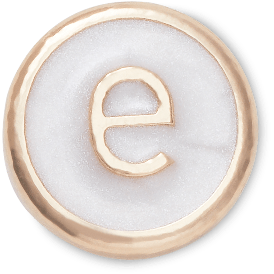 Tiny Pearlized Letter E