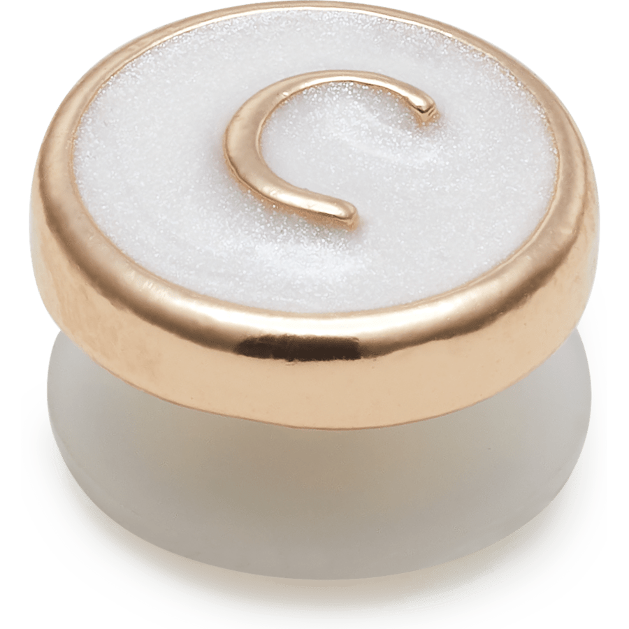 Tiny Pearlized Letter C - Custom Angle - Jibbitz Charms