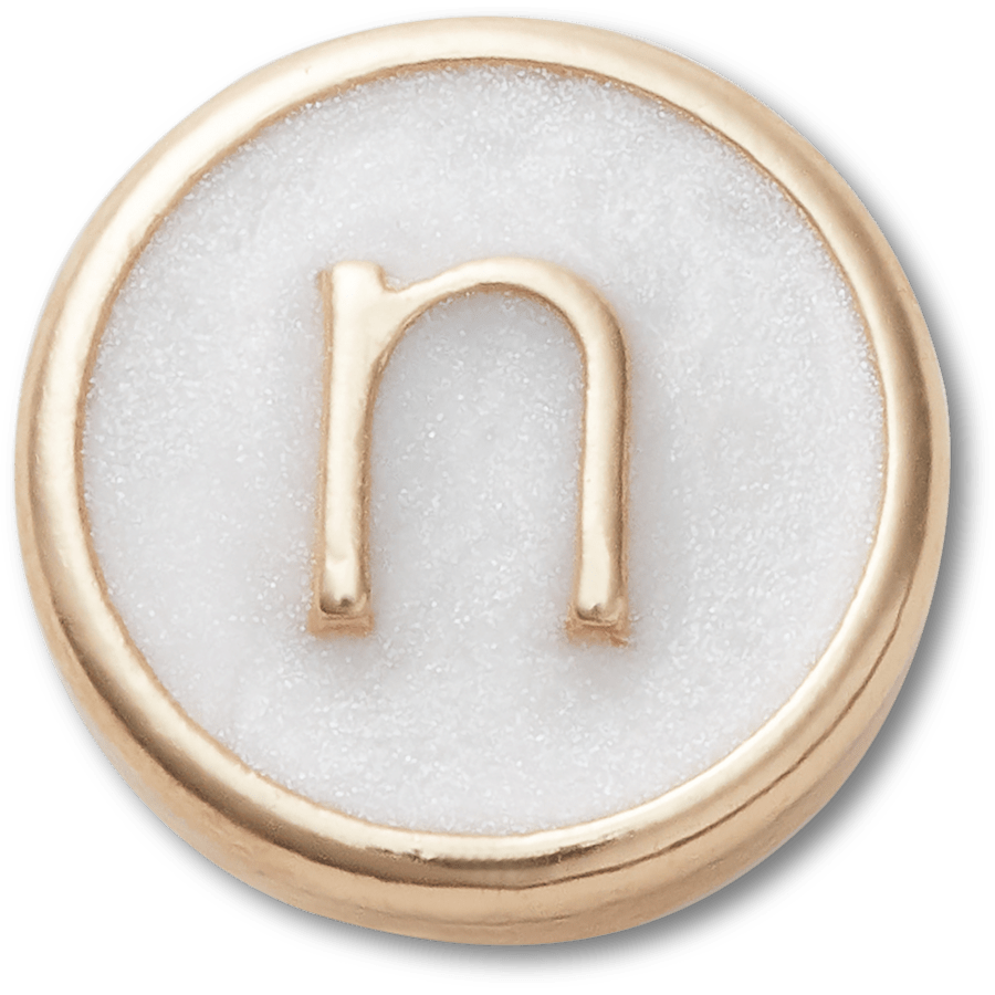 Tiny Pearlized Letter N