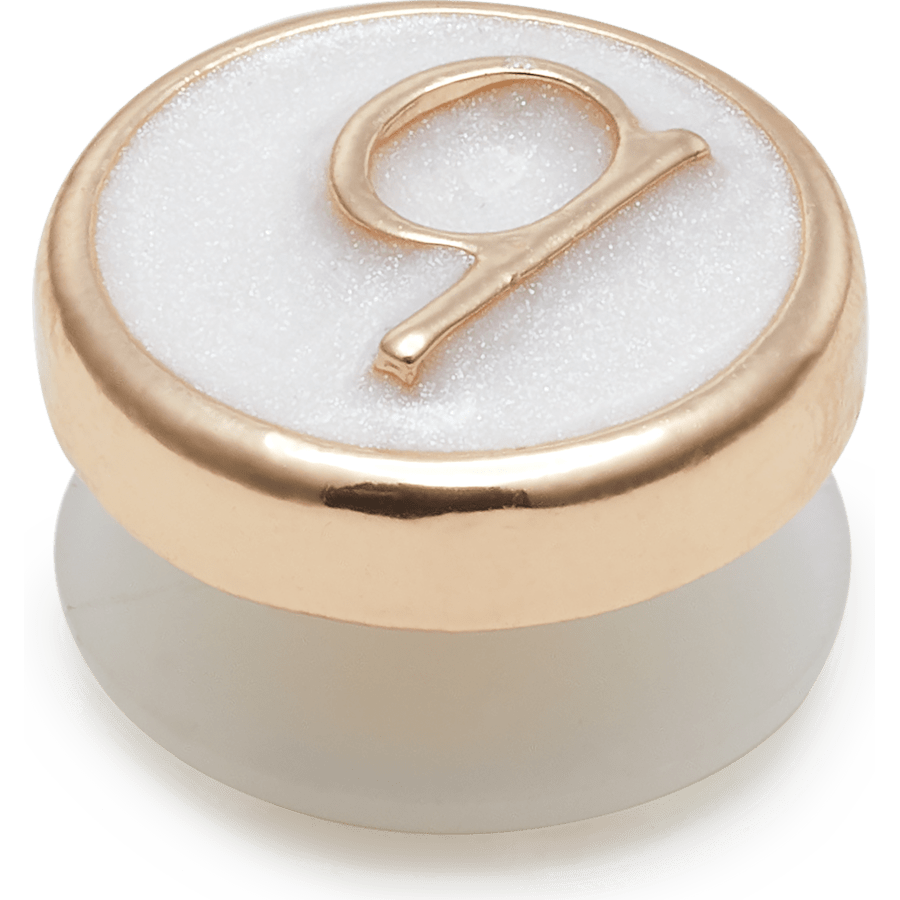 Tiny Pearlized Letter Q - Custom Angle - Jibbitz Charms
