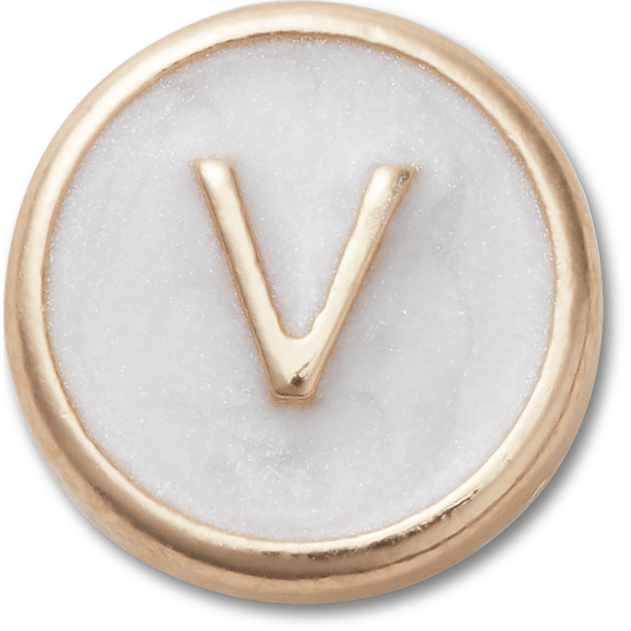 Tiny Pearlized Letter V