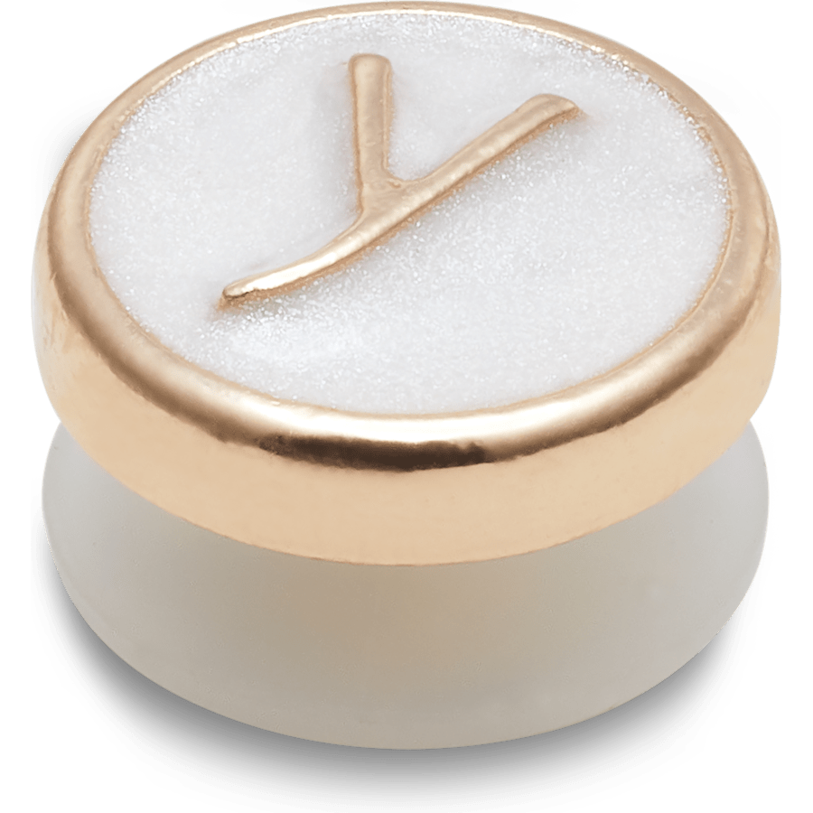 Tiny Pearlized Letter Y - Custom Angle - Jibbitz Charms