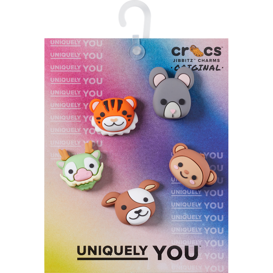  3D Animal Mix Face 5 Pack - Custom Angle - Jibbitz