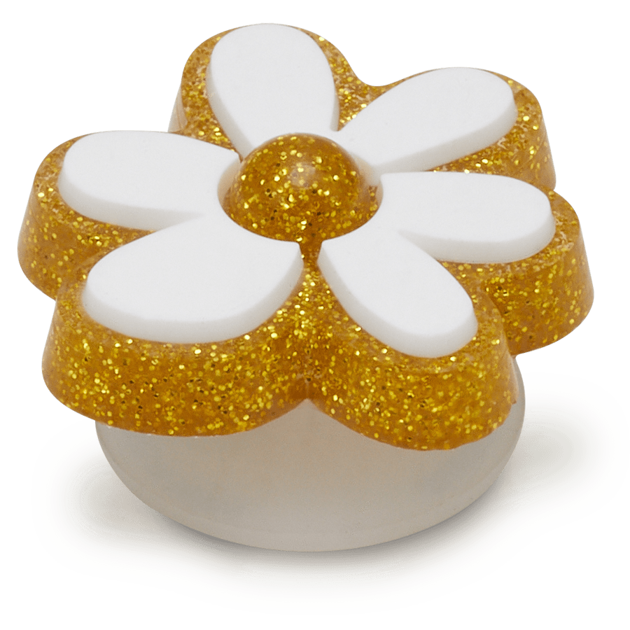  Gold and White Floral - charms on shoes - Jibbitz