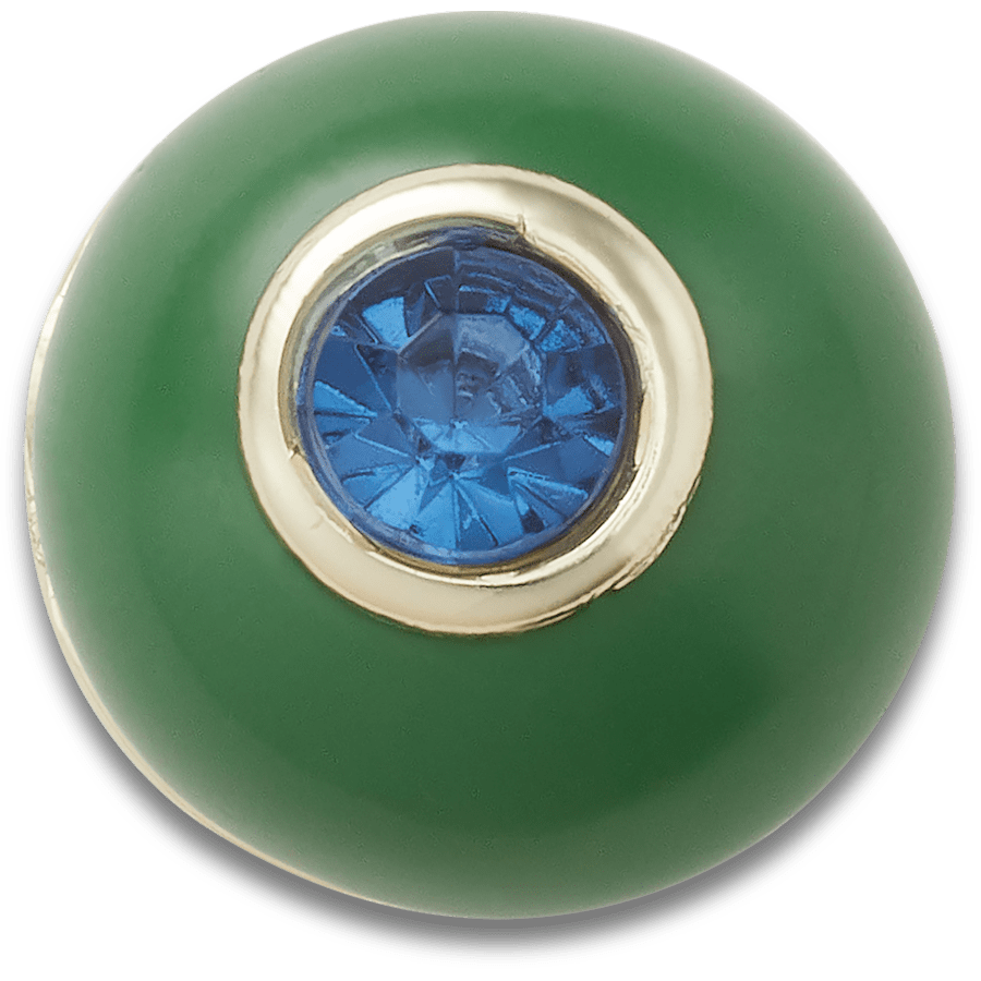  Green and Blue Circle Gem - charm view - Jibbitz