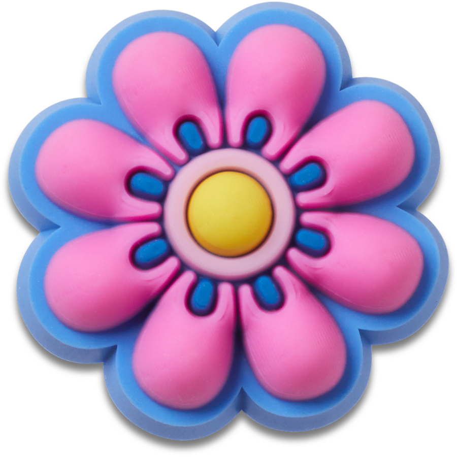  Tiny Pink and Yellow Flower - charm view - Jibbitz