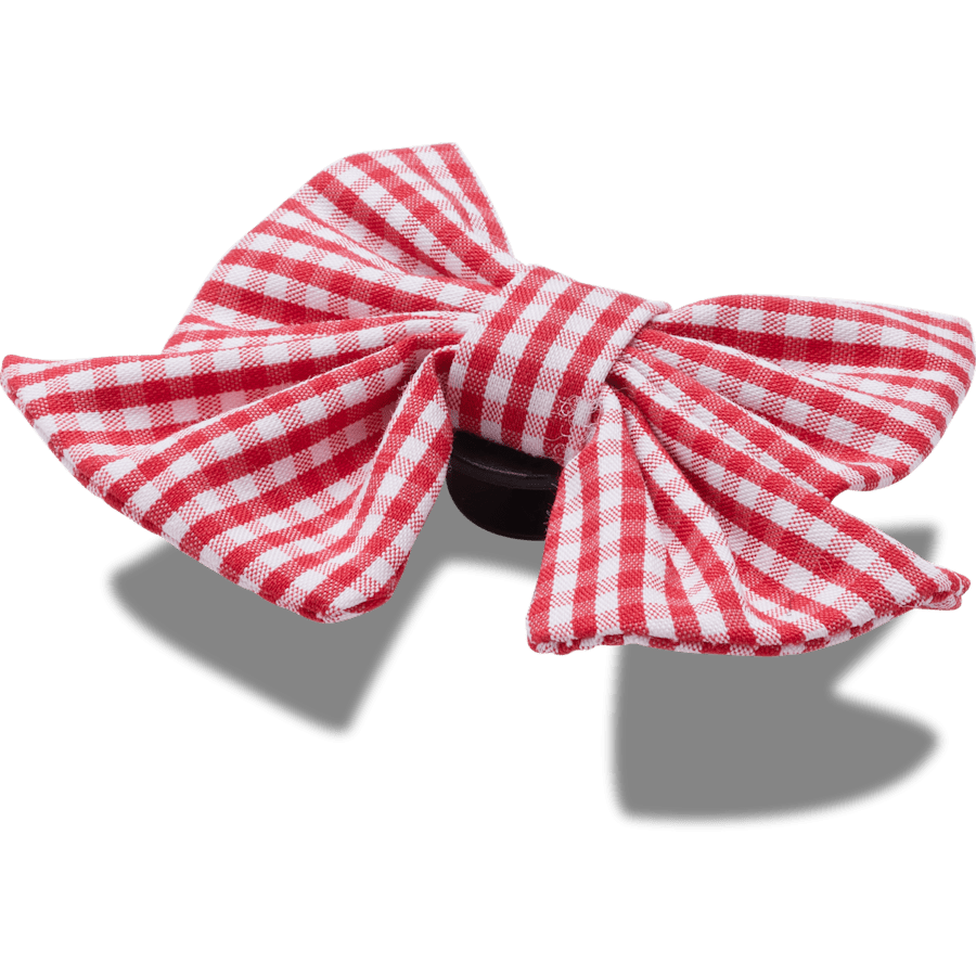 Red Gingham Bow - charms on shoes - Jibbitz