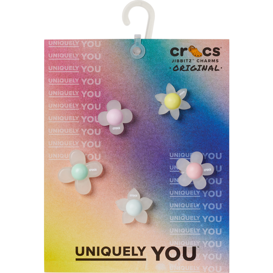  Iridescent Flowers 5 Pack - Custom Angle - Jibbitz
