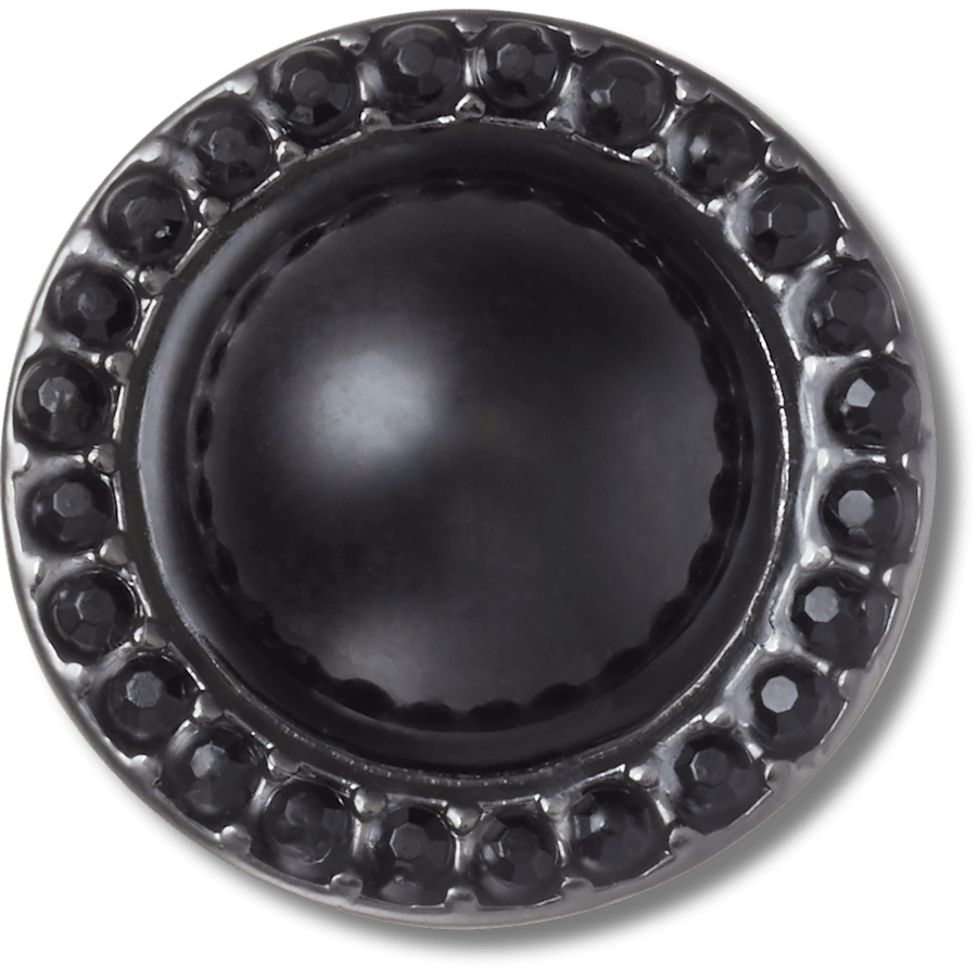  Black Dome with Gems - charm view - Jibbitz