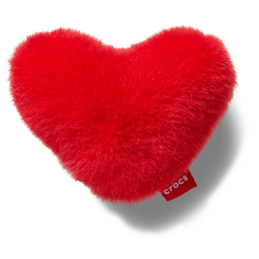  Red Fuzzy Heart - charm view - Jibbitz
