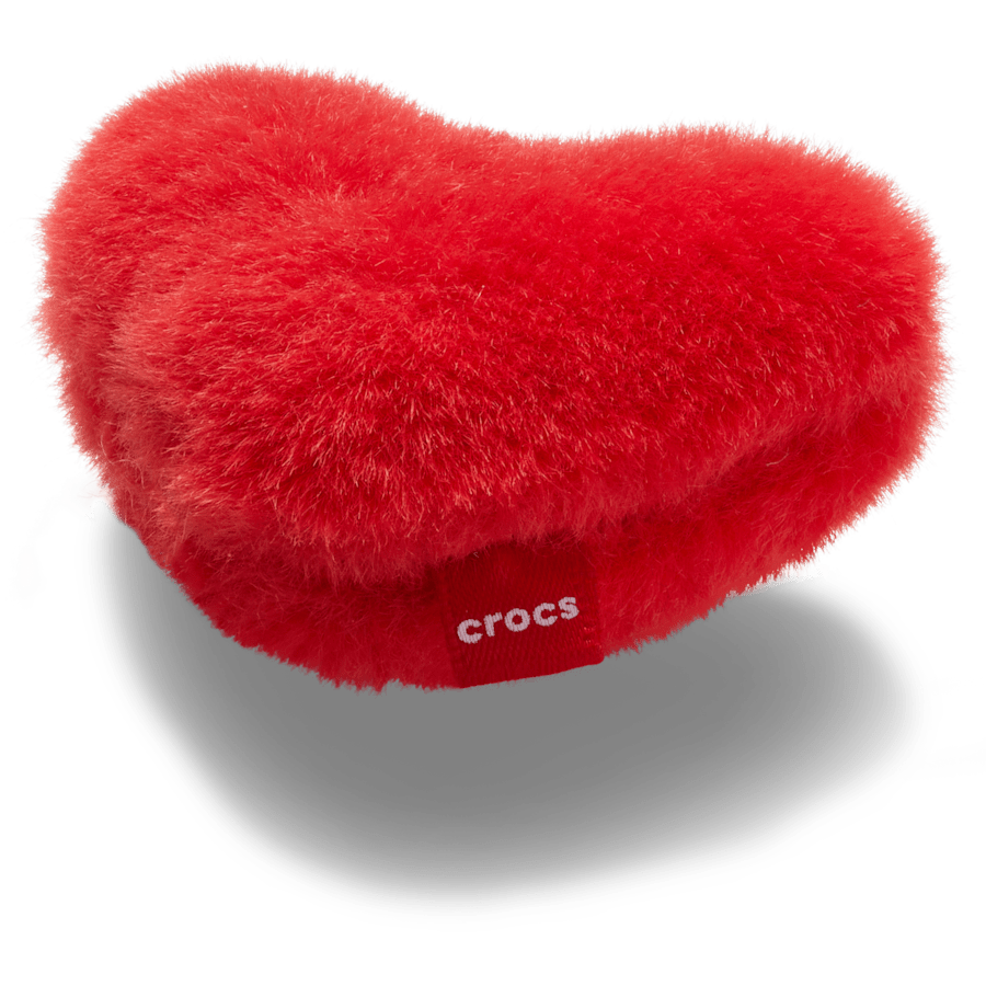  Red Fuzzy Heart - charms on shoes - Jibbitz
